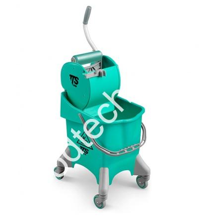 0V066470 Ведро пластиковое 30л на колесах с отжимом DRY, зеленый - картинка 1